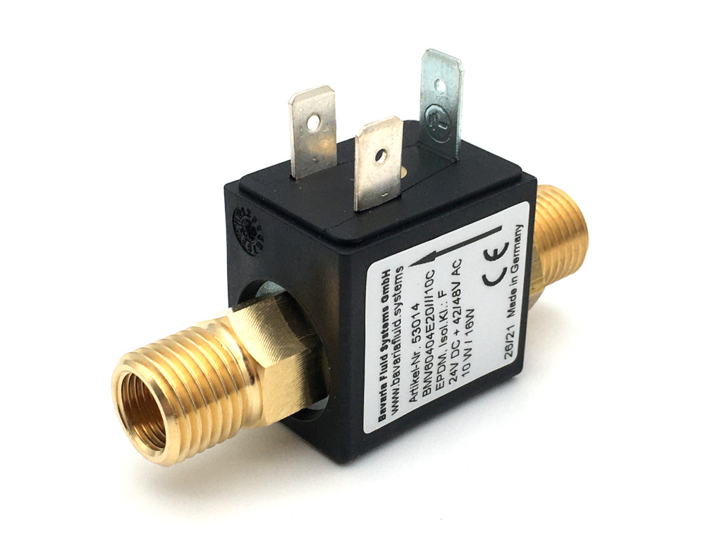 2/2-Way-Coaxial Gas Solenoid Valve BMV60404 in Brass for Laser- and Arc Welders, Inverter Welding Machines with Shielding Gas - MAG, MIG, TIG and for Flame Cutting Systems