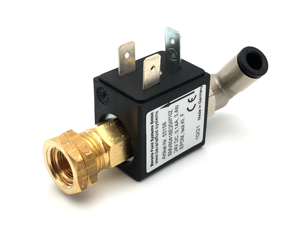 2/2-Way-Coaxial Gas Solenoid Valve BMV60418 in Brass for Laser- and Arc Welders, Inverter Welding Machines with Shielding Gas - MAG, MIG, TIG and for Flame Cutting Systems