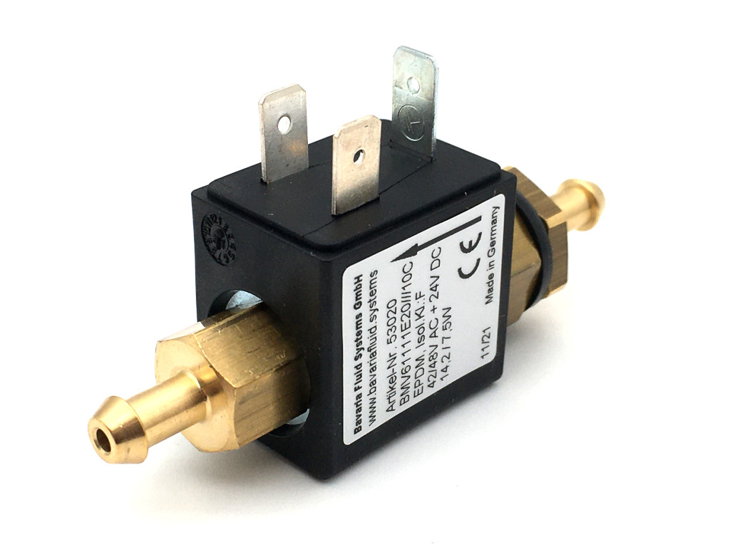 2/2-Way-Coaxial Gas Solenoid Valve BMV61111 in Brass for Laser- and Arc Welders, Inverter Welding Machines with Shielding Gas - MAG, MIG, TIG and for Flame Cutting Systems